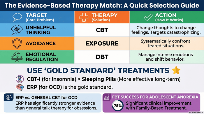Evidence-Based Therapy Choice Cheat Sheet