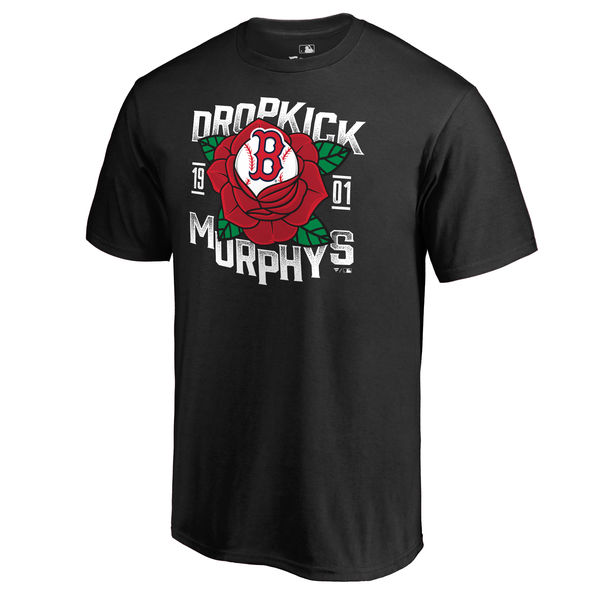 Men's Boston Red Sox Fanatics Branded Black Dropkick Murphys Rose Tattoo T-Shirt
