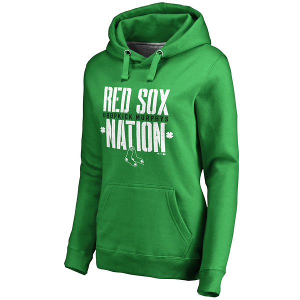Women's Boston Red Sox Fanatics Branded Kelly Green Dropkick Murphys Red Sox Nation Pullover Hoodie