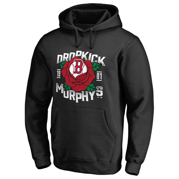 Men's Boston Red Sox Fanatics Branded Black Dropkick Murphys Rose Tattoo Pullover Hoodie