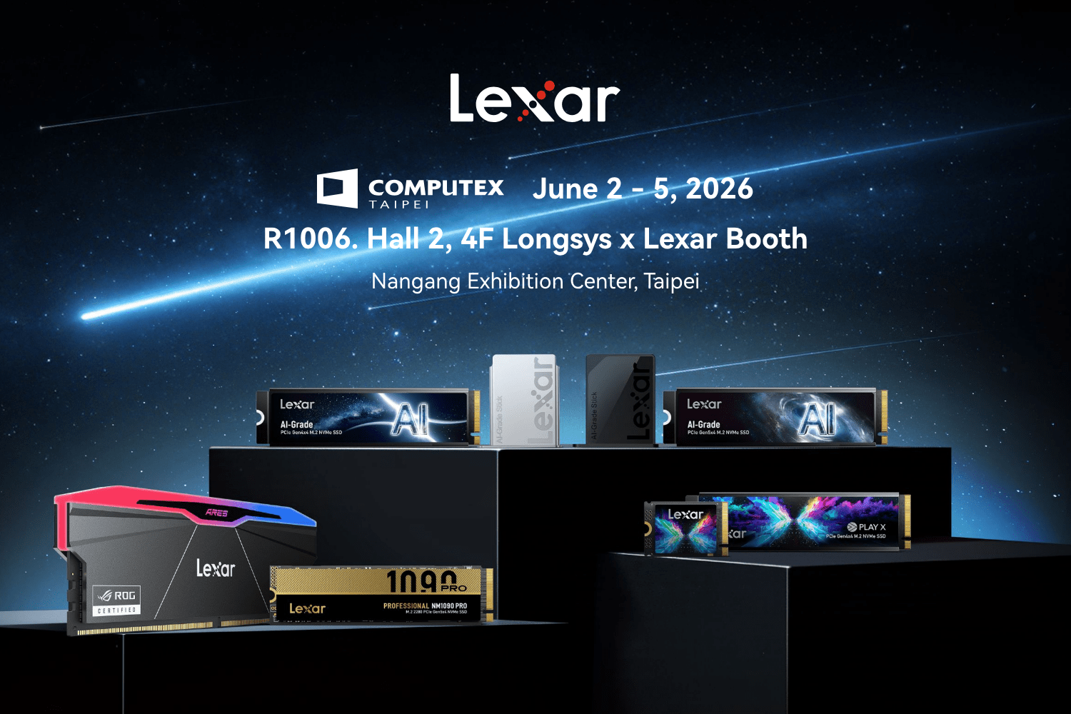 Read more about the article Lexar Eyes Next-Generation AI Solutions with ASUS Collaboration on Mini PCs, Handheld Gaming and High-Performance Gaming Memory at COMPUTEX 2026
