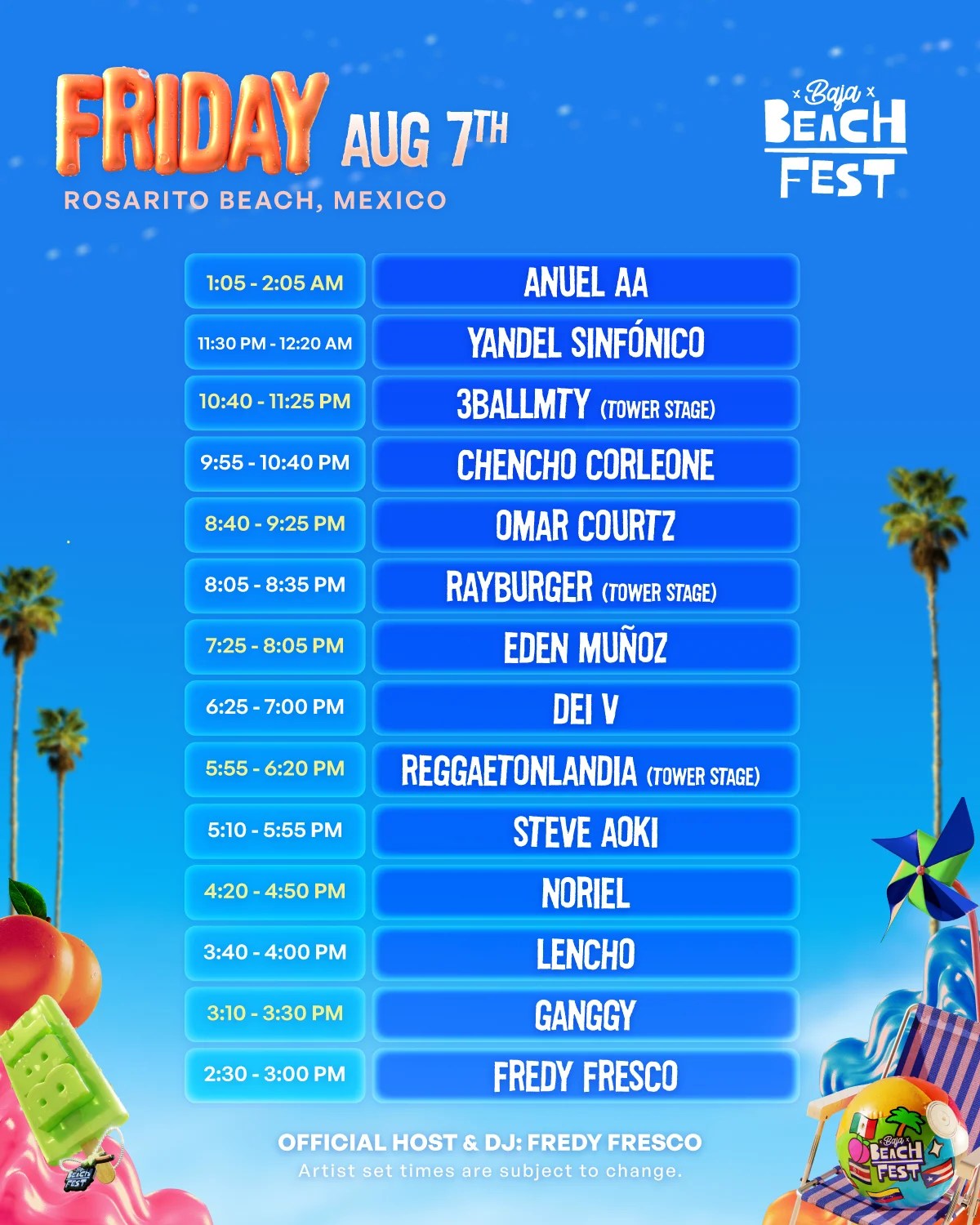 Read more about the article BAJA BEACH FEST RELEASES SET TIMES FOR THE FESTIVAL’S 8TH EDITION