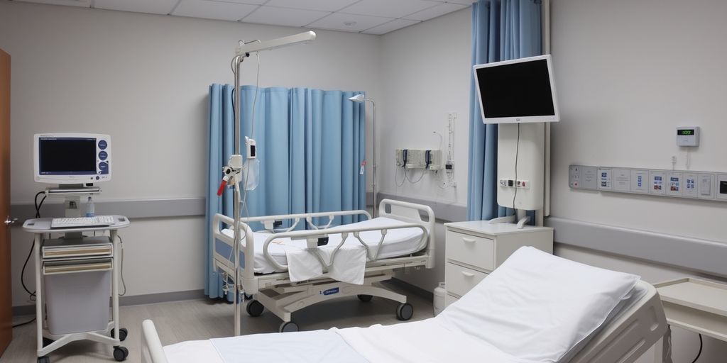 Modern healthcare room with essential clinical equipment