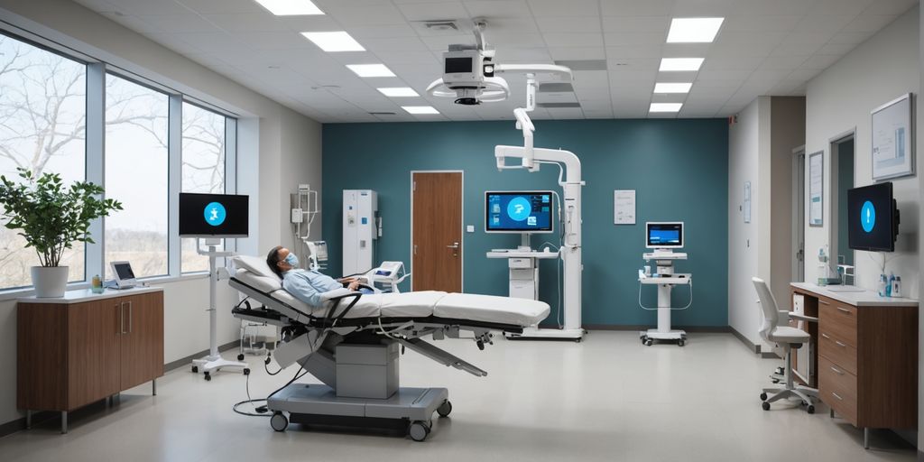 Healthcare professionals with advanced medical equipment