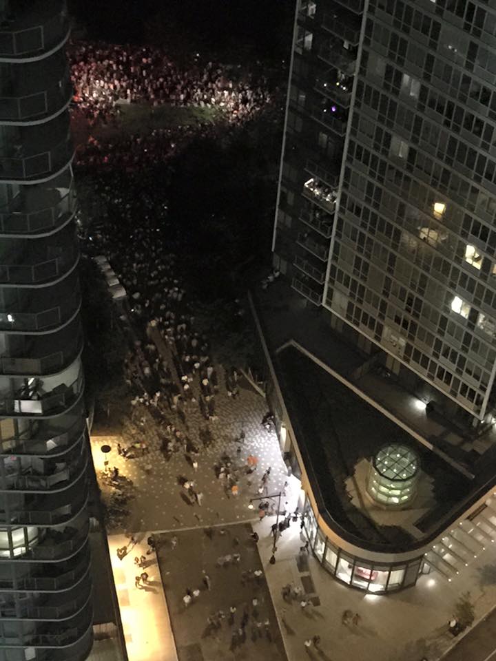 People leaving after the fireworks