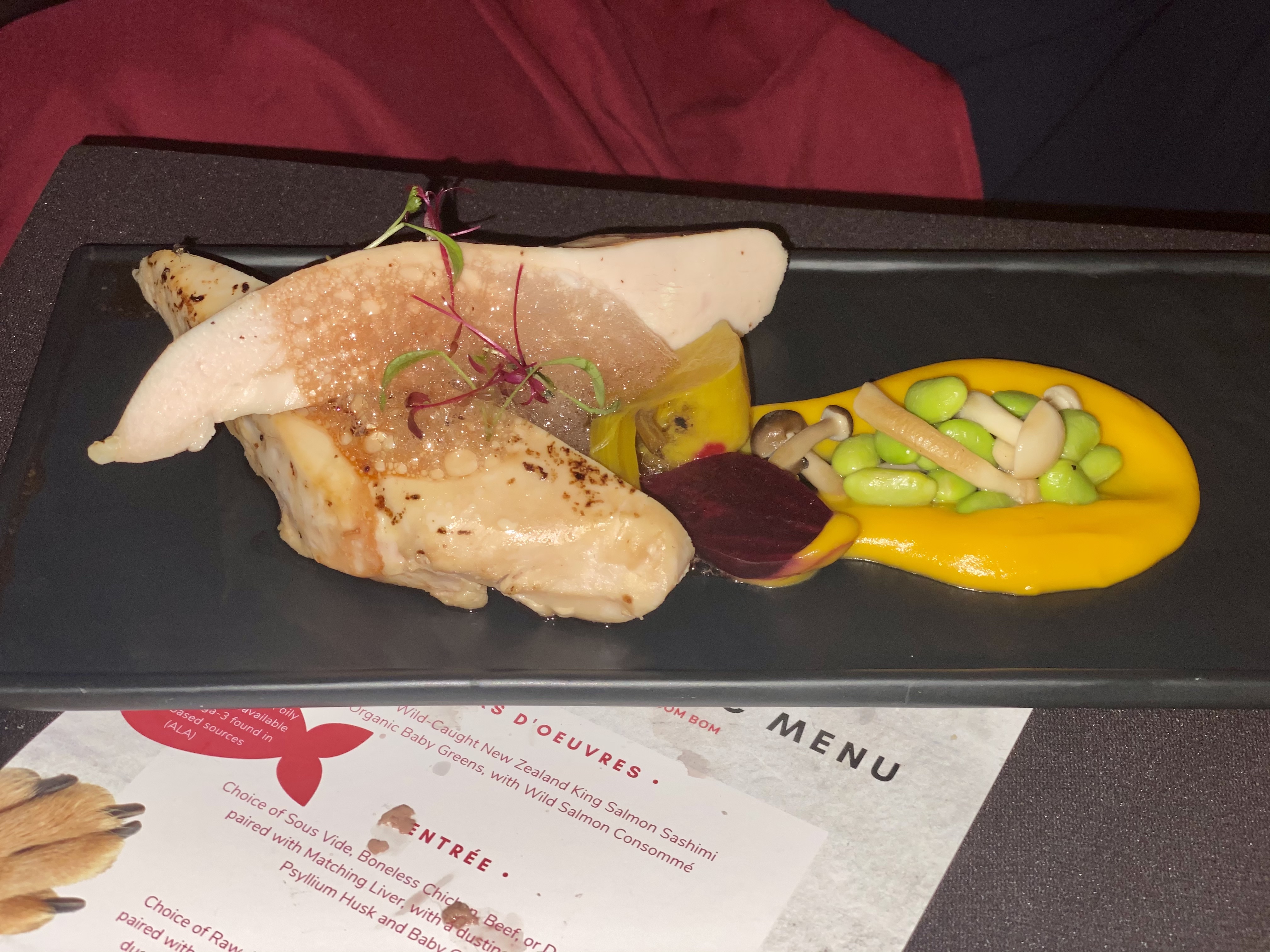 Now onto the chicken on our dog food-stained menu