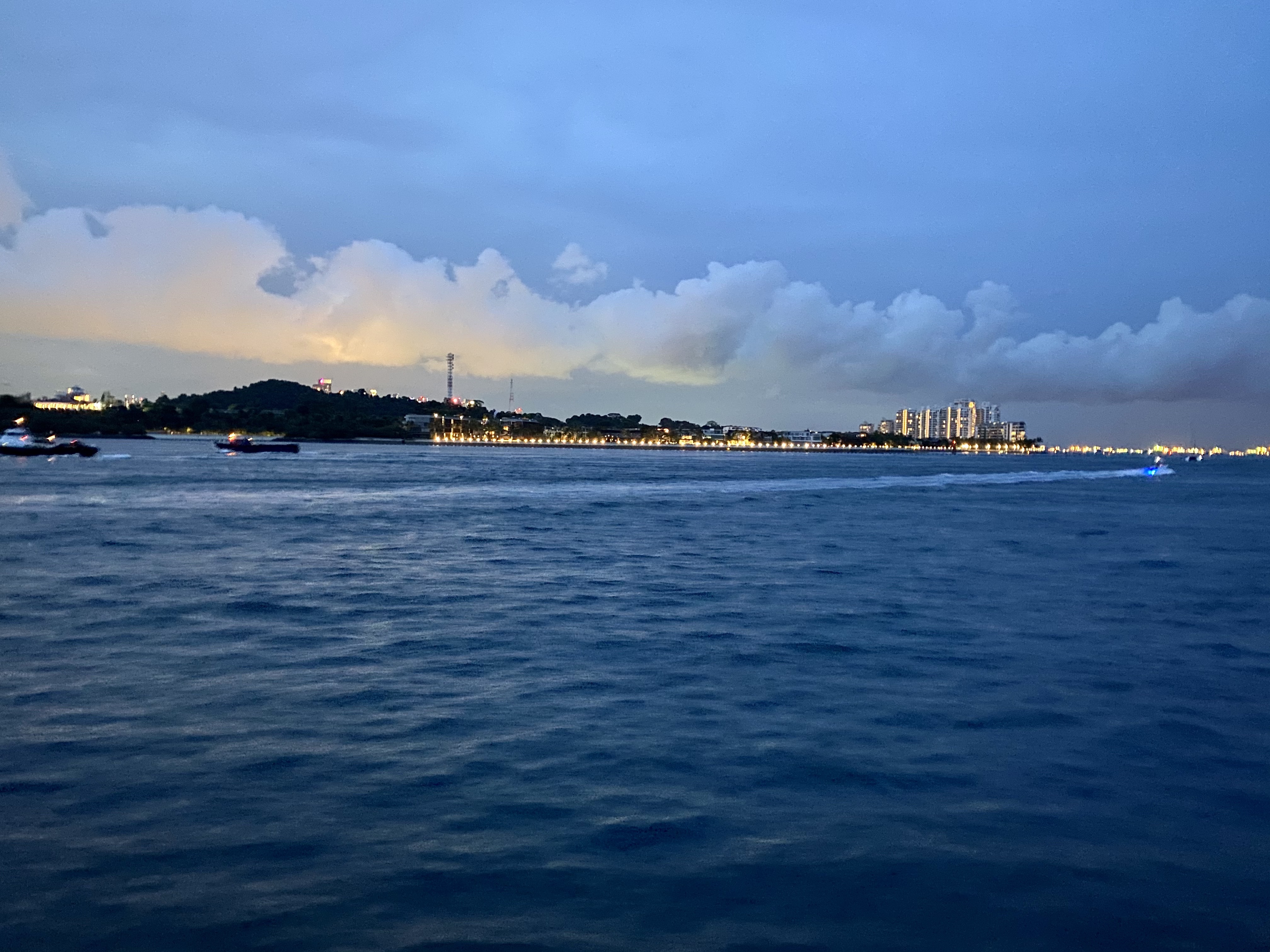 Making our way along the shore as the sun was setting