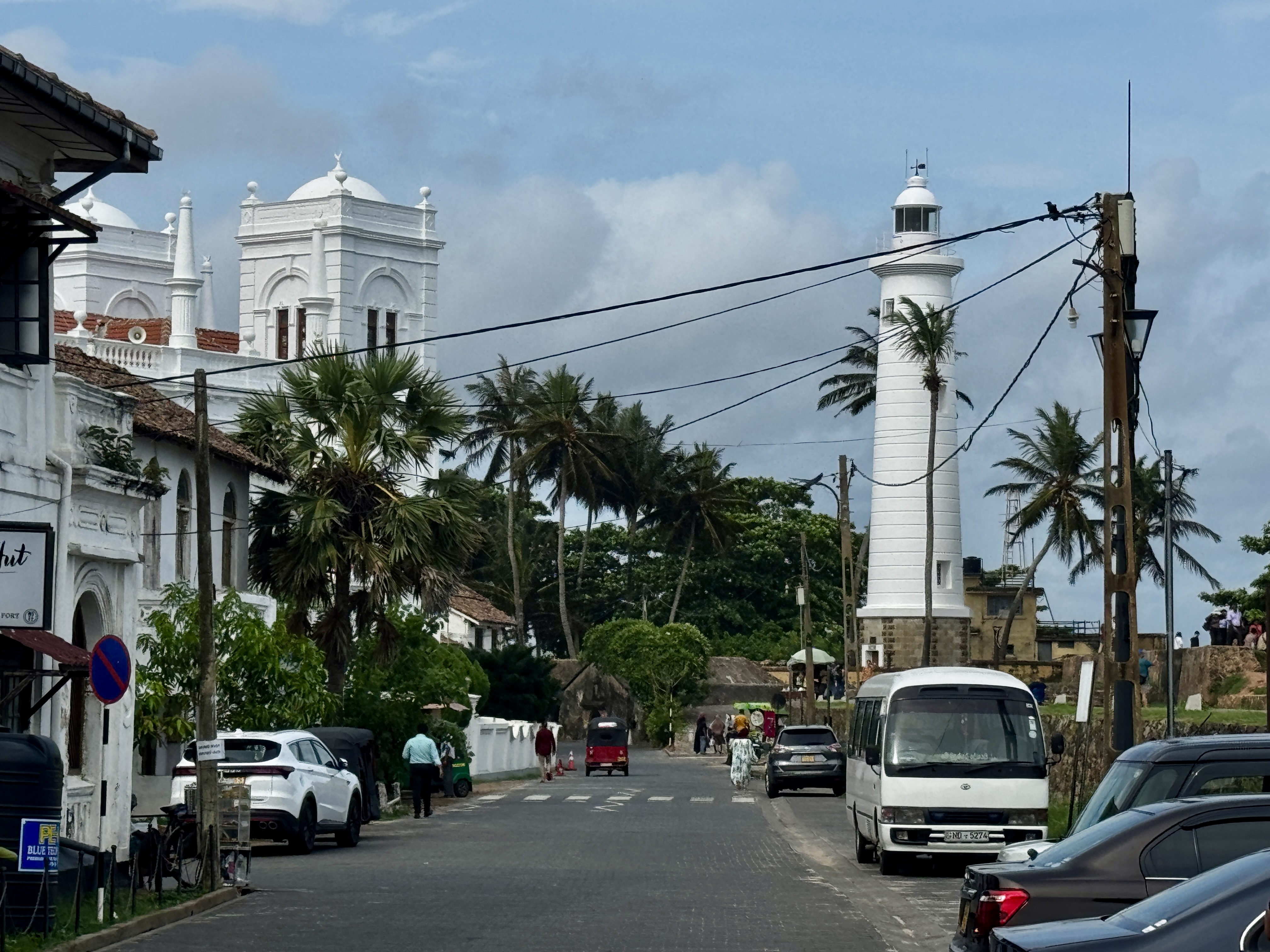 Walking along the beachside road
