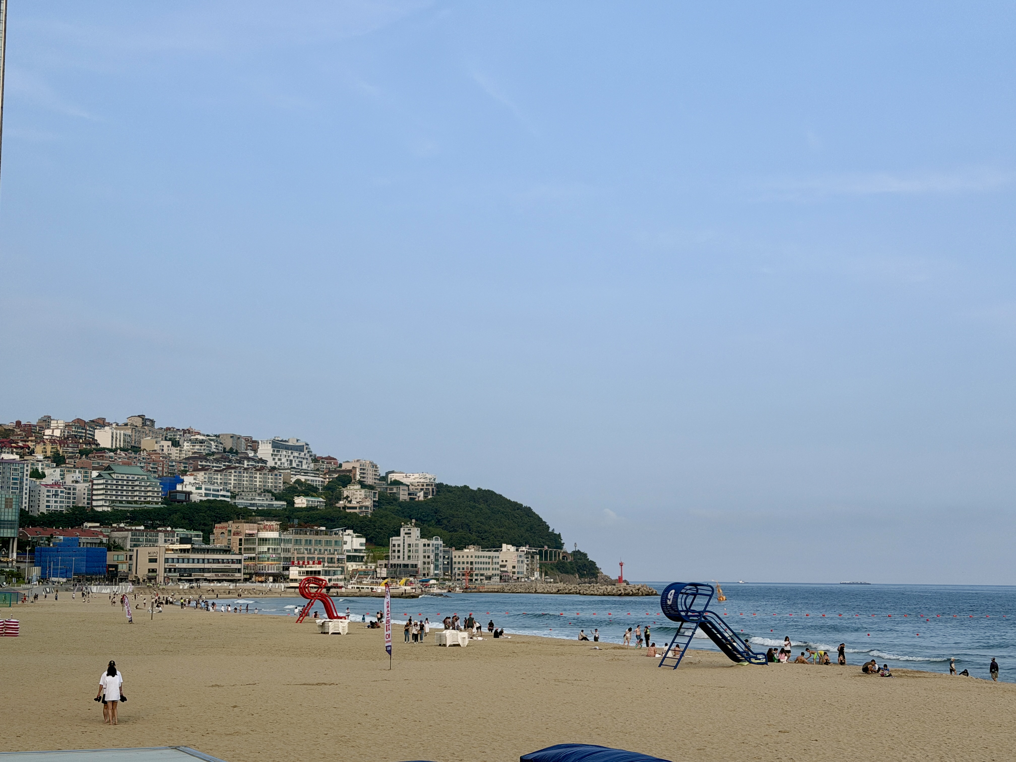 Looking down the beach