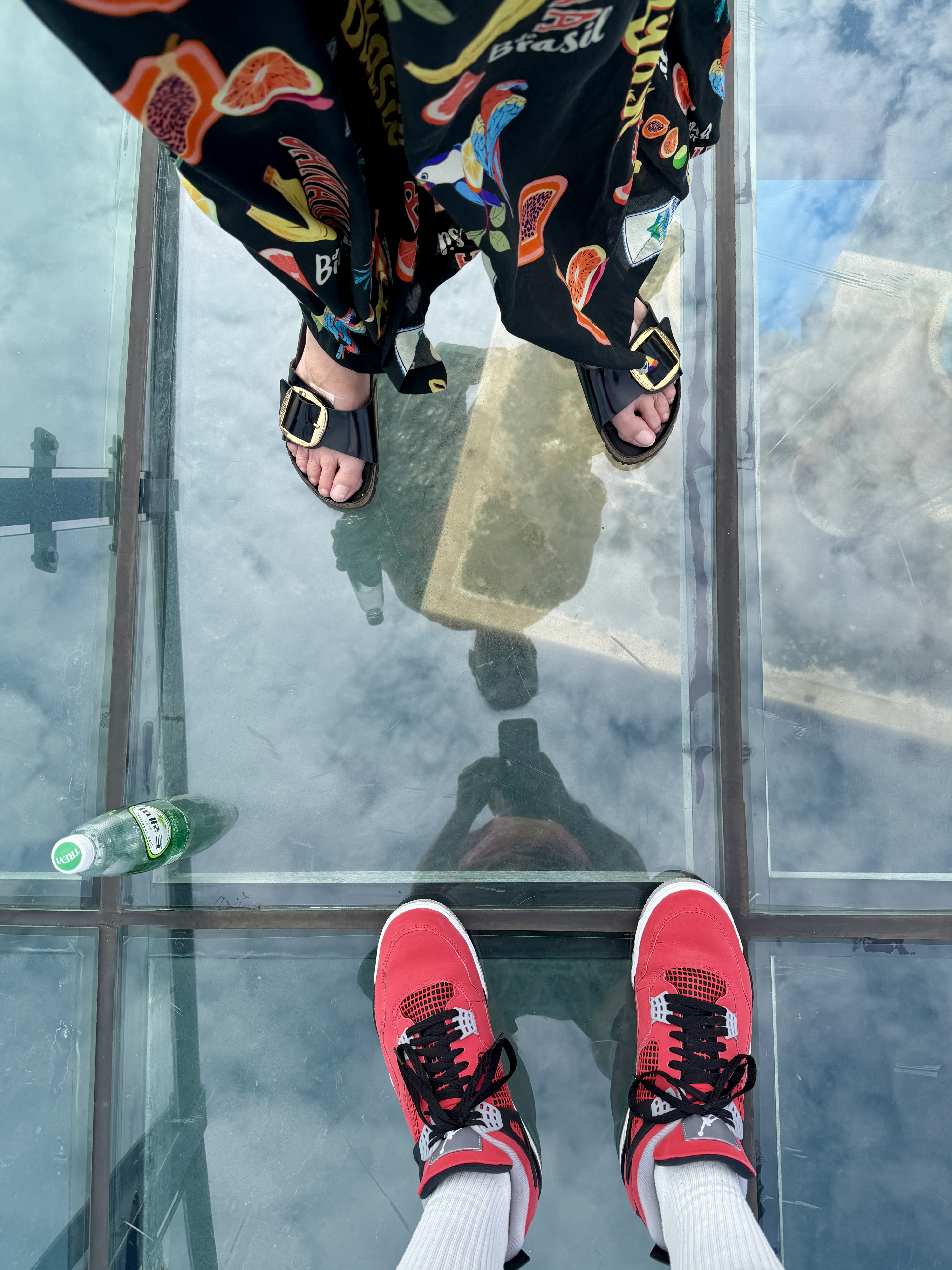 A glass bridge where we didn't see much