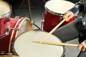 Drummer playing the snare drum