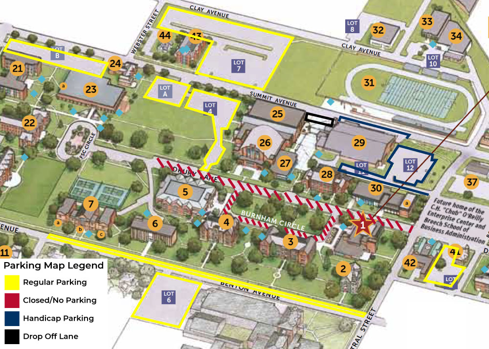 Drury University Map Springfield Missouri Campus Layout Drurymap Color C 