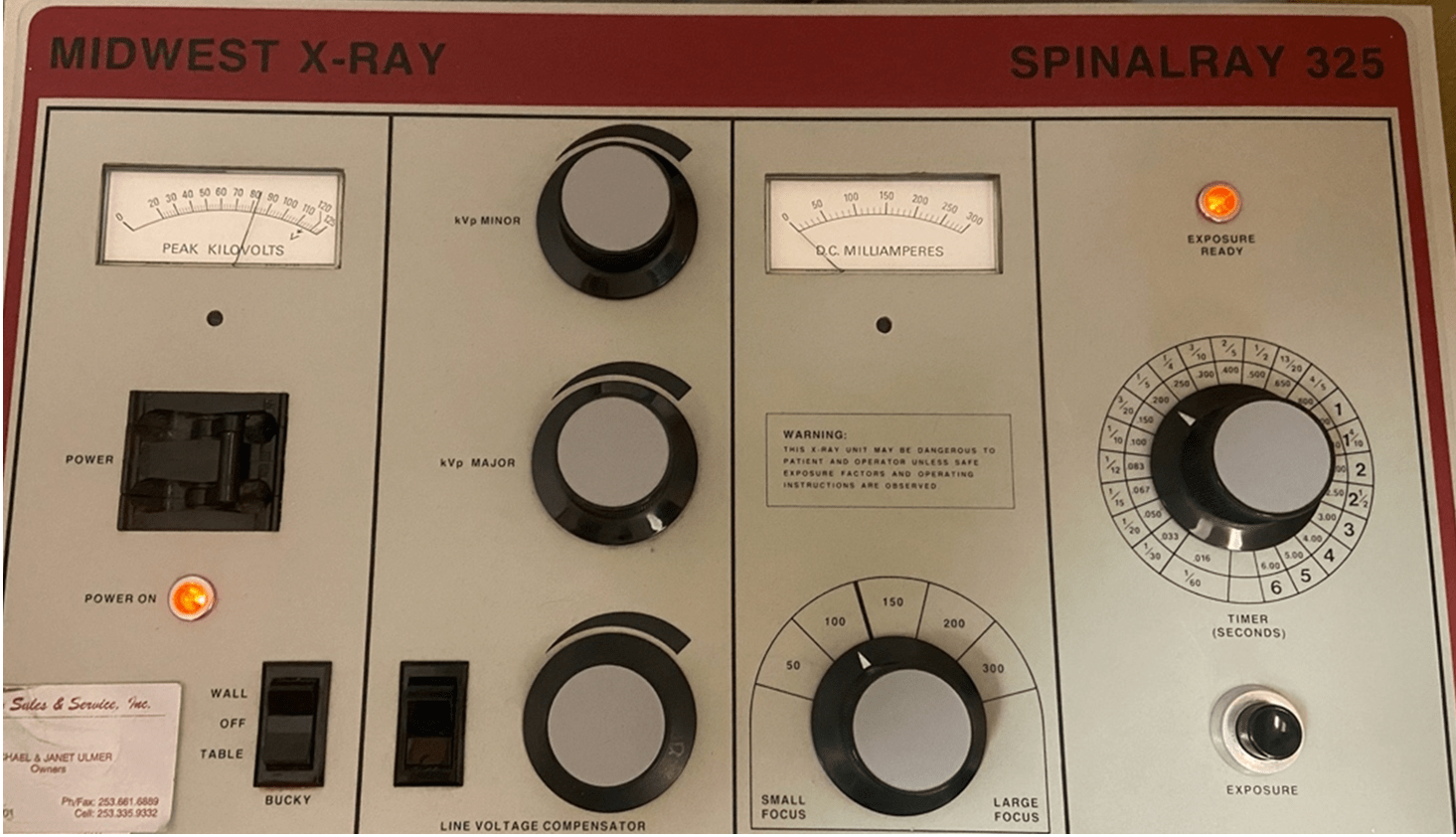 x-ray control panel