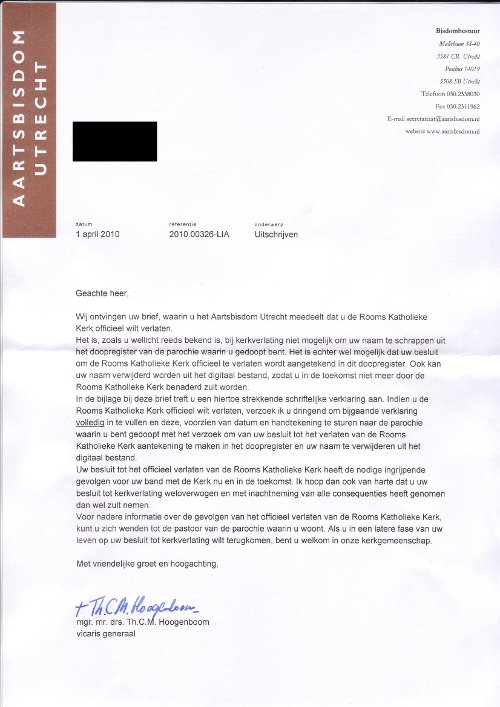 Voorbeeldbrief non actiefstelling