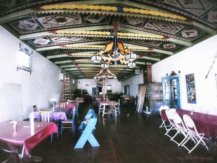 Dining room of the Shaffer Hotel in Mountainair, New Mexico.