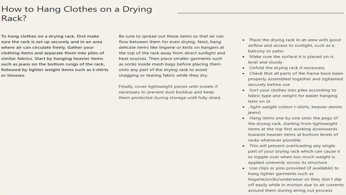 How to Hang Clothes on a Drying Rack