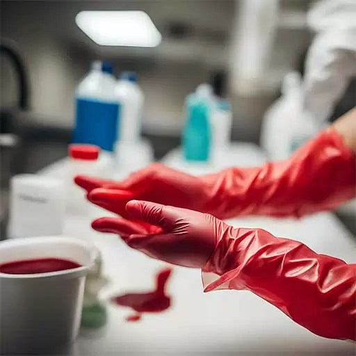 Wearing Disposable Gloves While Cleaning Up Blood is an Example of a Universal Precaution.