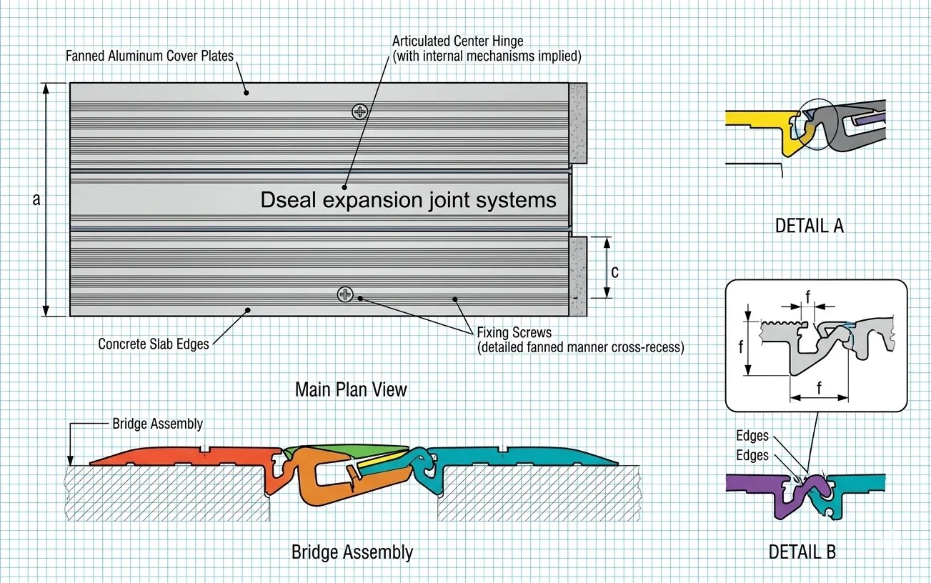 Dseal GalaxyJoint 2D technical blueprint cross-section drawing
