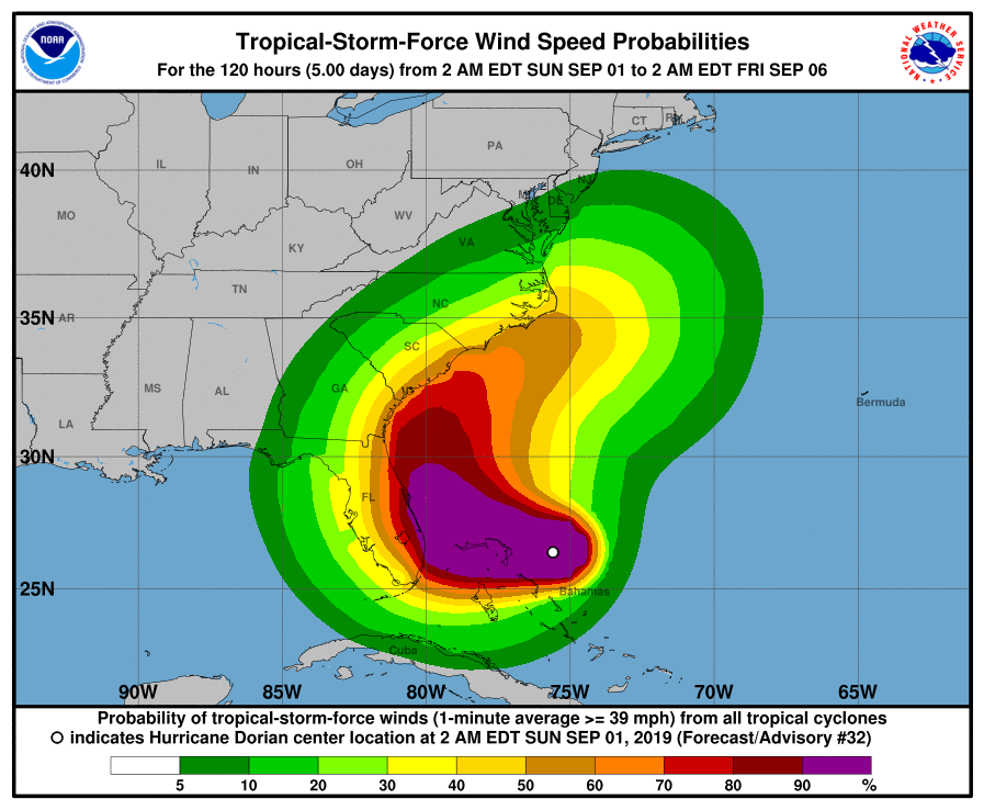 hurricane dorian, bahamas, delaware, east coast landfall,