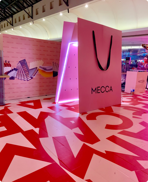 MECCA retail exhibition display produced by DSS