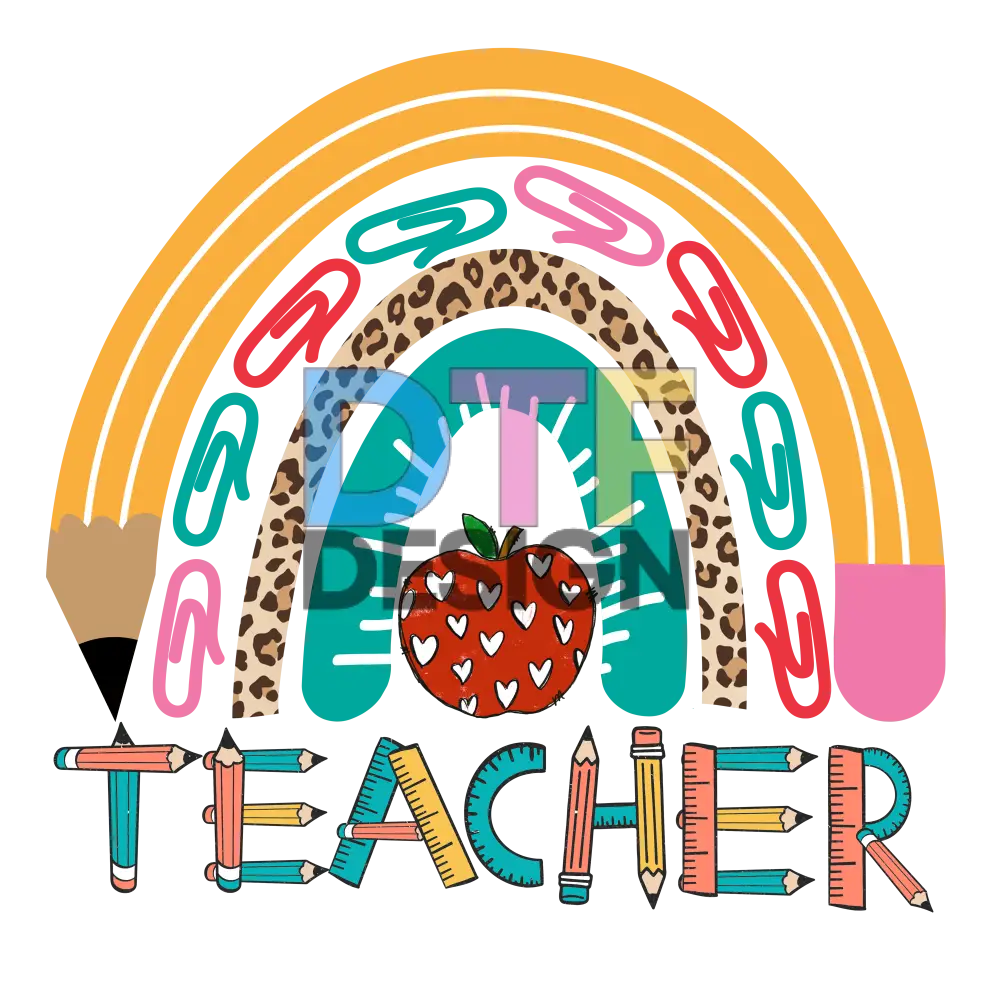 Teacher Rainbow Dtfdesign