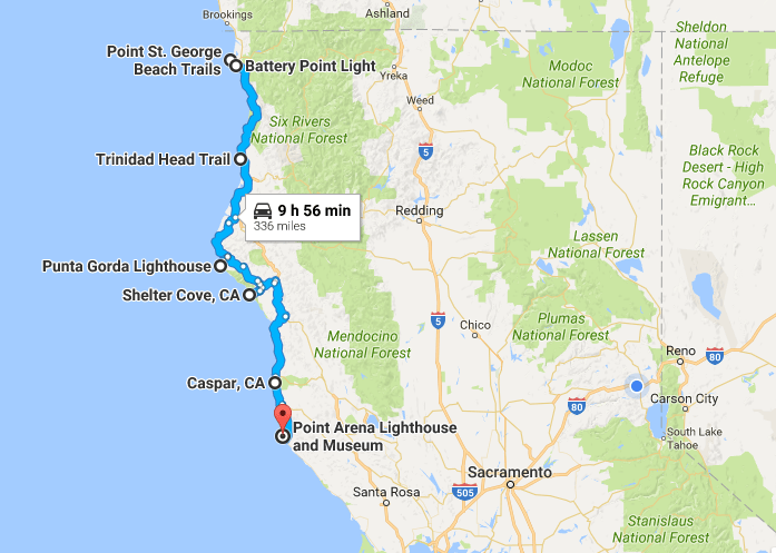 Map Of California Lighthouses Untitled 1 