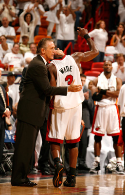 Dwyane Wade and Pat Riley.