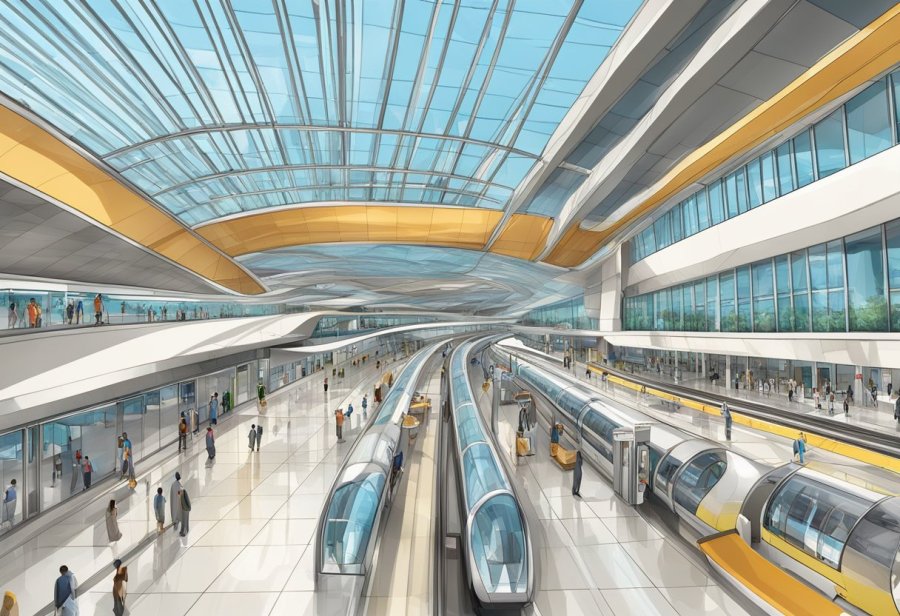 The Dubai Airport Free Zone metro station integrates seamlessly with public transportation
