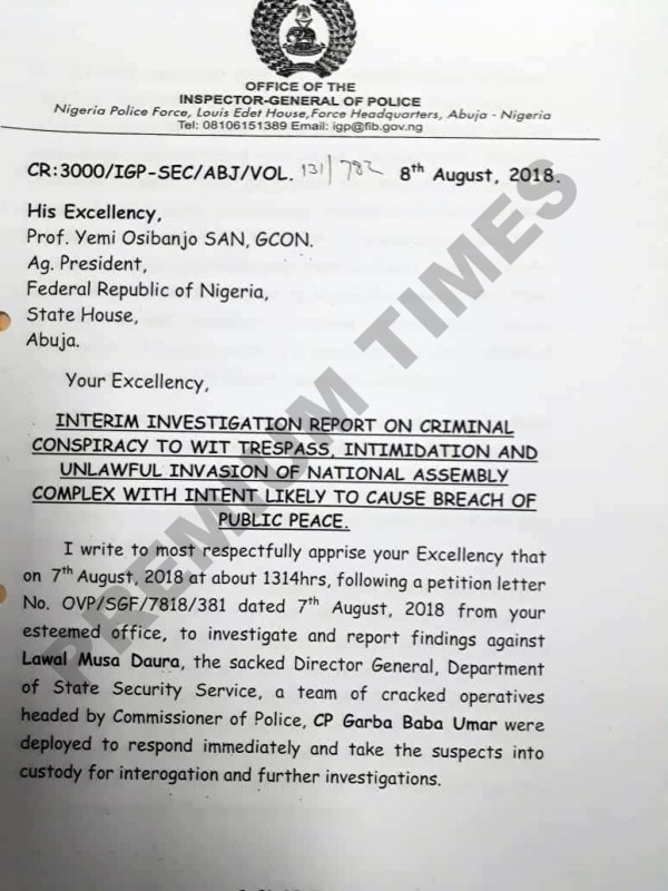 Is the Leaked IGP Interim Report to the Acting President ‘Classified Information’? #FALSE