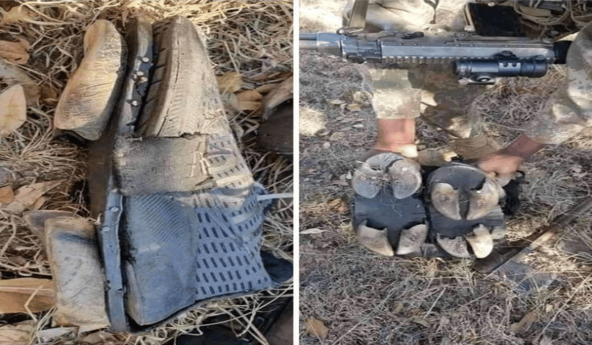 Hooves padded sandals worn by poachers, not bandits as claimed in this viral message