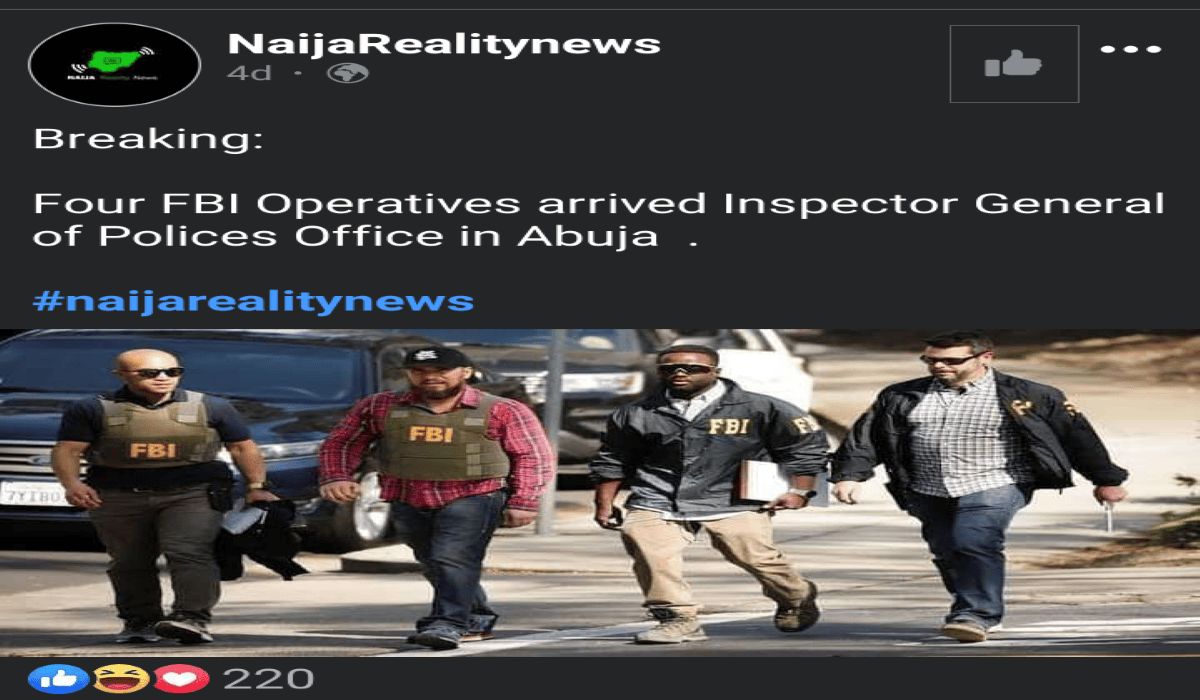 Old picture used to depict FBI operatives in Nigeria to arrest Abba Kyari