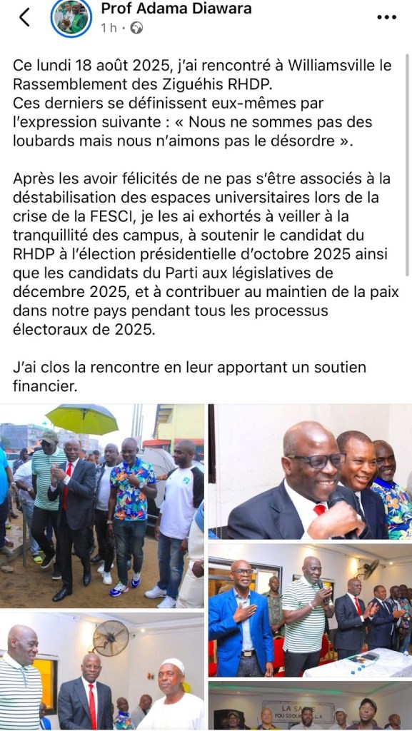 Une ancienne vidéo du ministre ivoirien de l’Enseignement supérieur manipulée pour accréditer un financement de “gros bras”