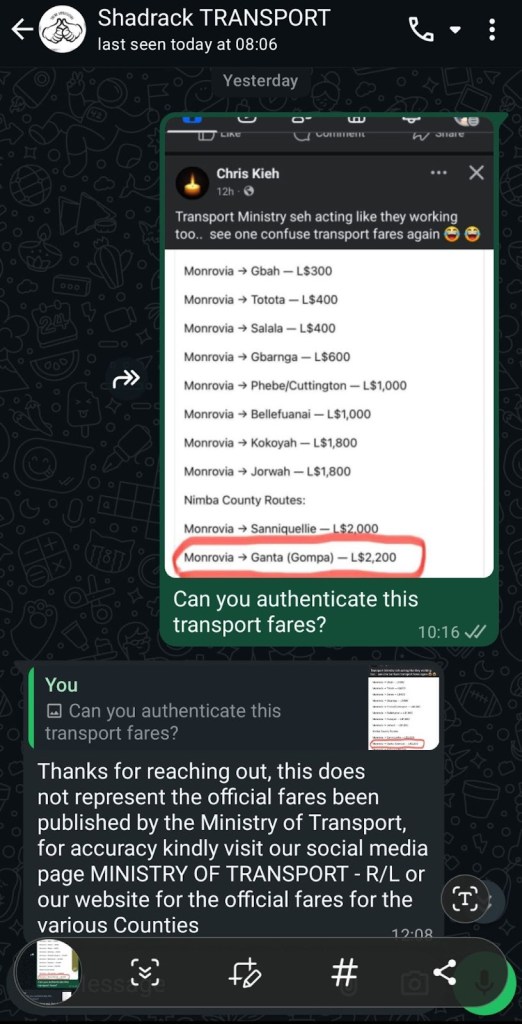 Reduction in transportation fare publicity not from Transport Ministry