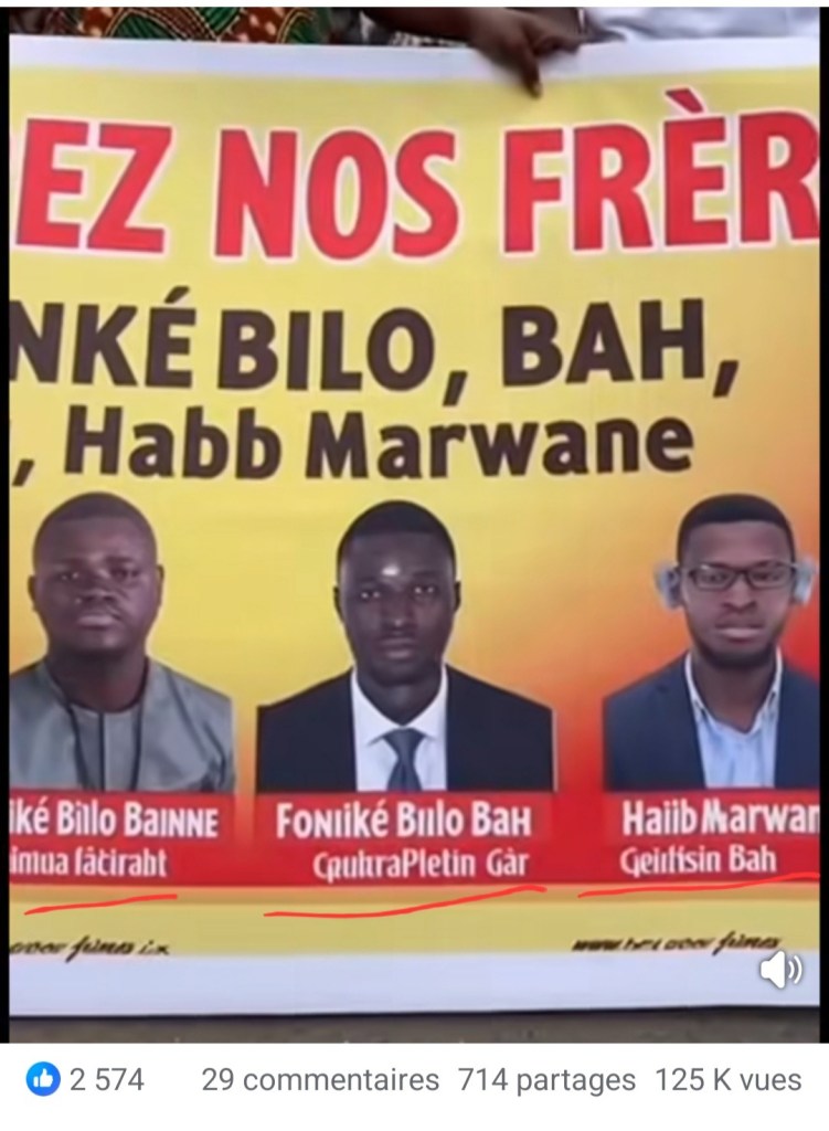 Guinée : une vidéo de GN224 montrant une manifestation pour les leaders du FNDC est fausse 