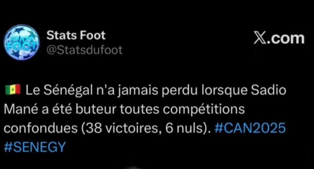 Le Sénégal ne perd-il jamais quand Sadio Mané marque ? 2 Le Sénégal ne perd-il jamais quand Sadio Mané marque ?