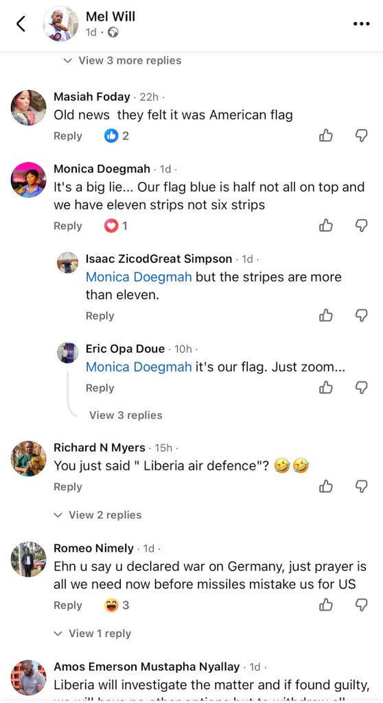 Did Iranian protesters burn Liberia’s flag?