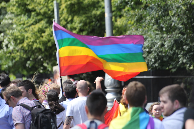 Pride flag at Dublin LGBTQ Pride Parade 2014