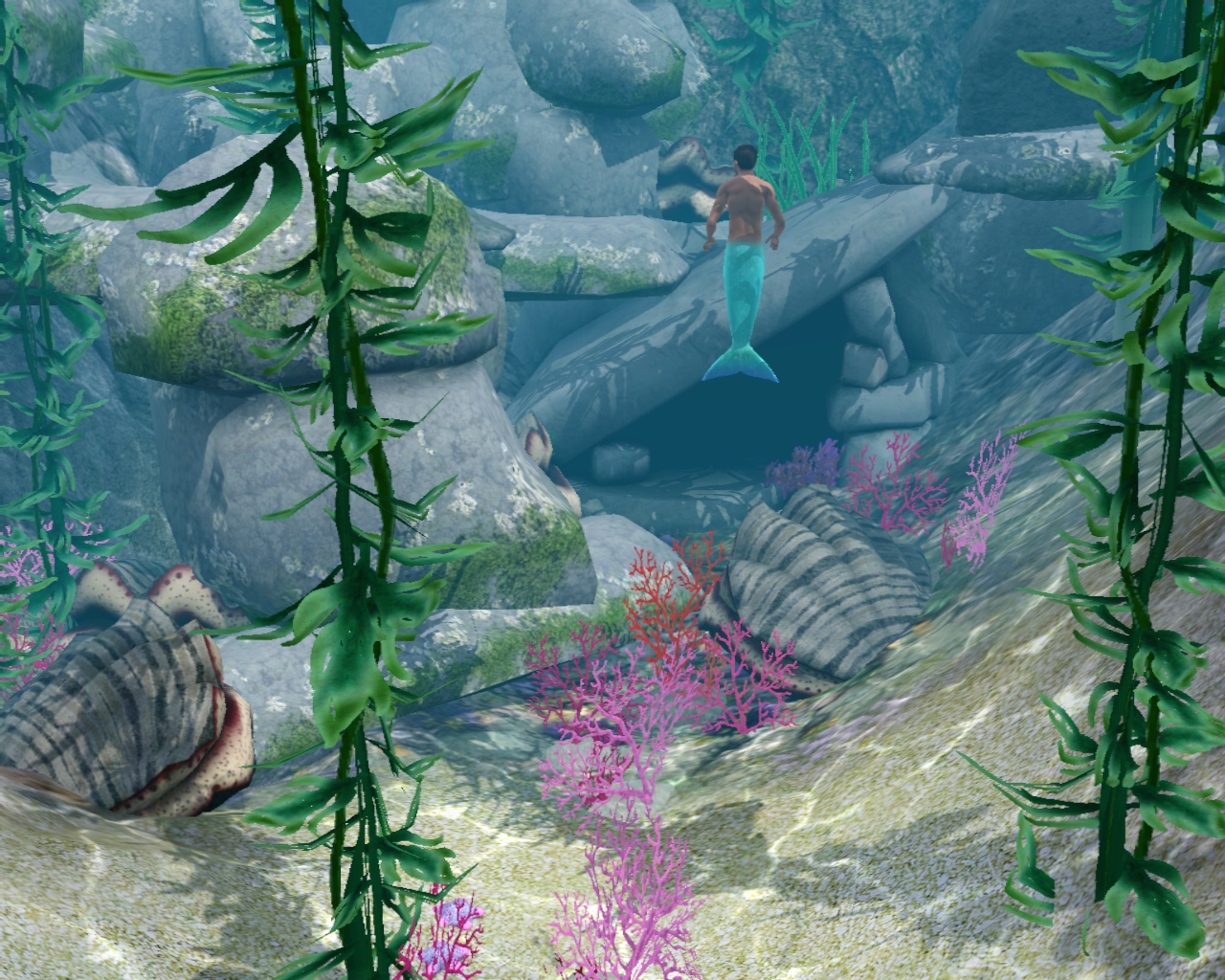 Mermaid underwater at dive site