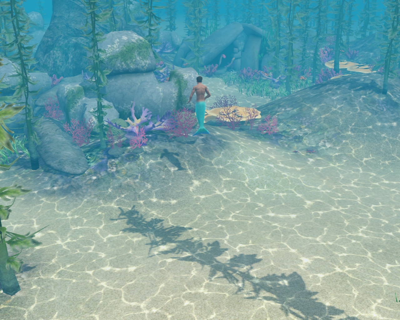 Mermaid underwater at dive site
