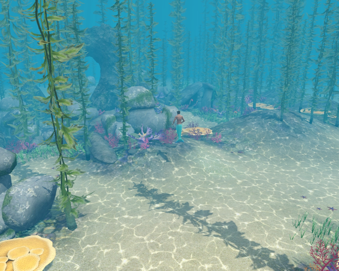 Mermaid underwater at dive site