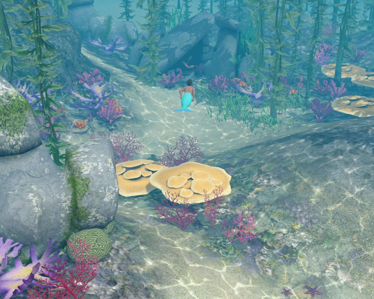 Mermaid underwater at dive site