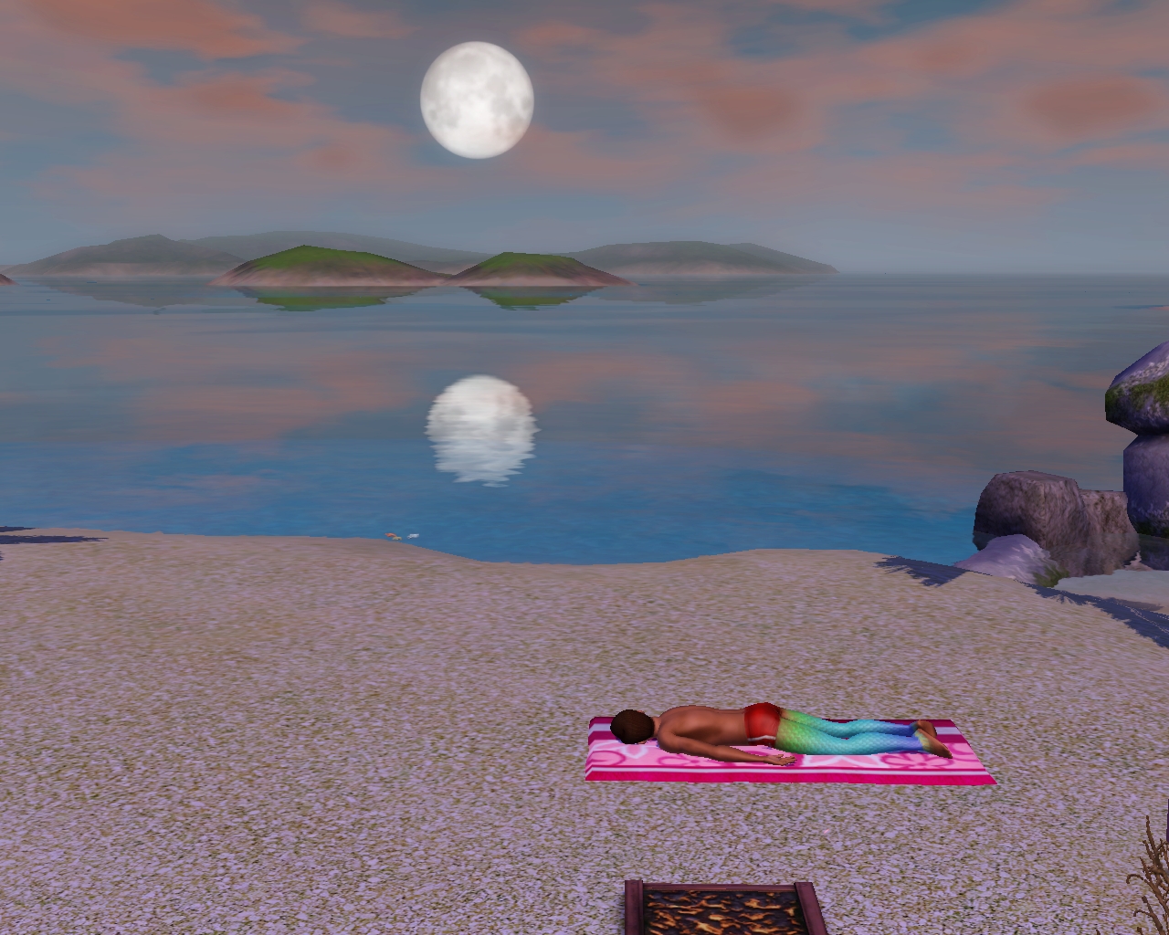 Sunbathing mermaid