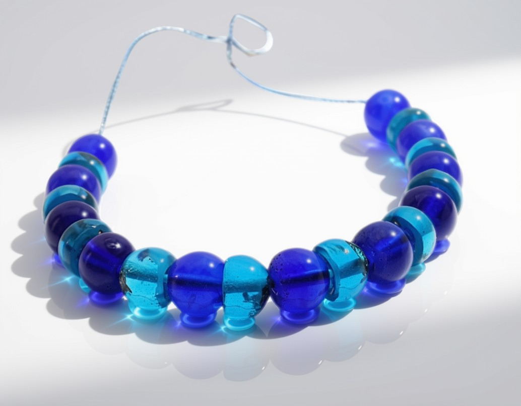 Melissa Resin Beaded Necklace Blue