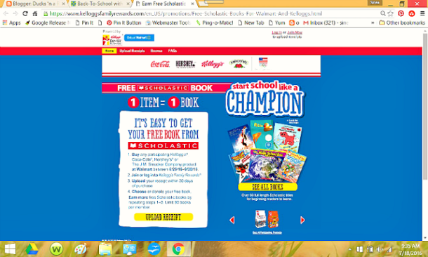 Screen shot of the webpage where you register to get FREE BOOKS from Scholastic school, kids, reading, books