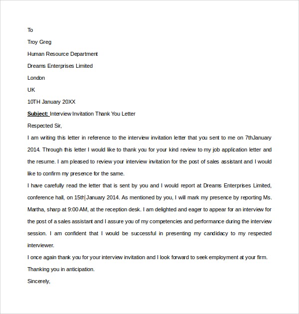 Thank You for the Invitation to the Interview: Expressing Your Gratitude and Making a Lasting Impression