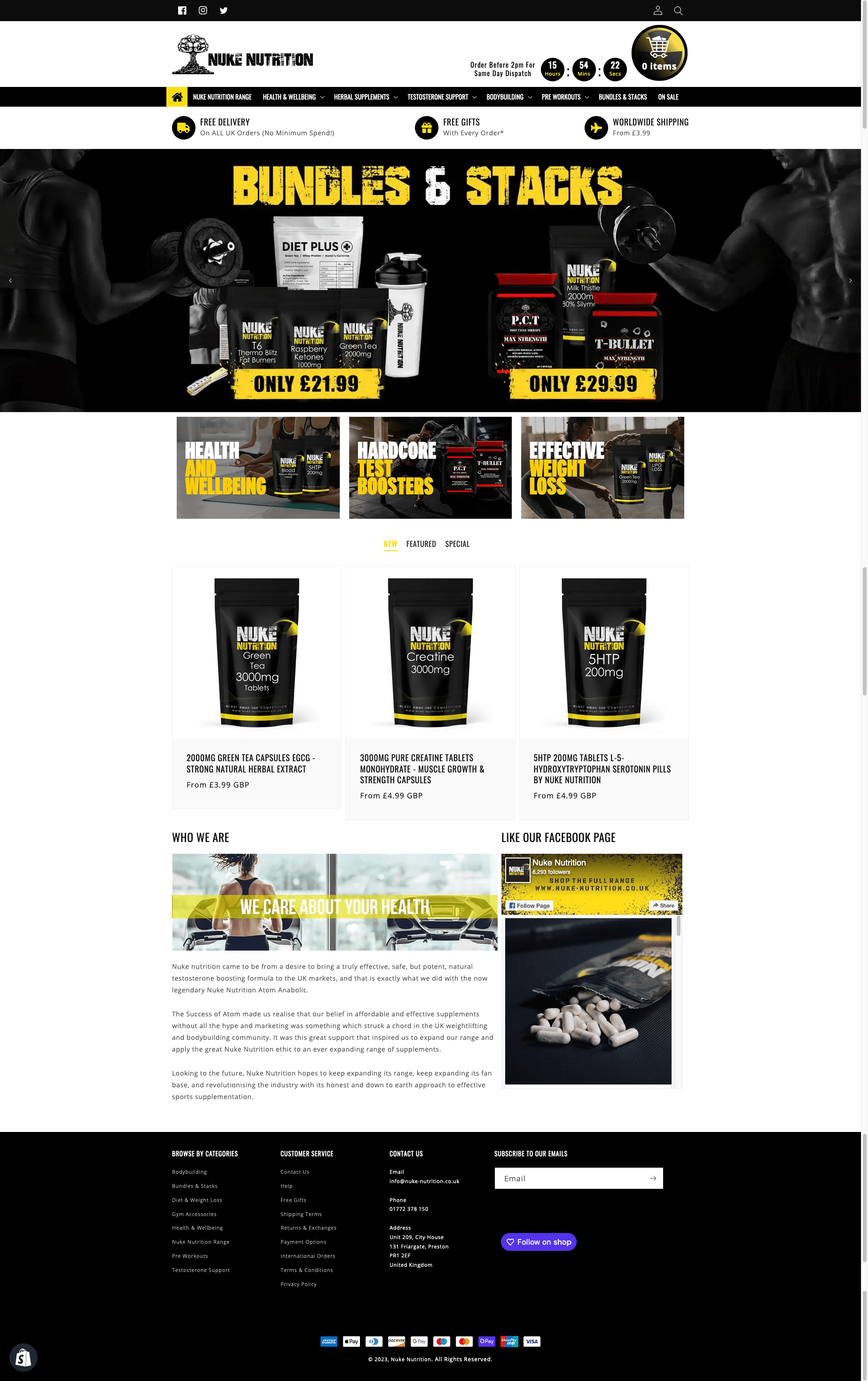 Nuke Nutrition Shopify Website