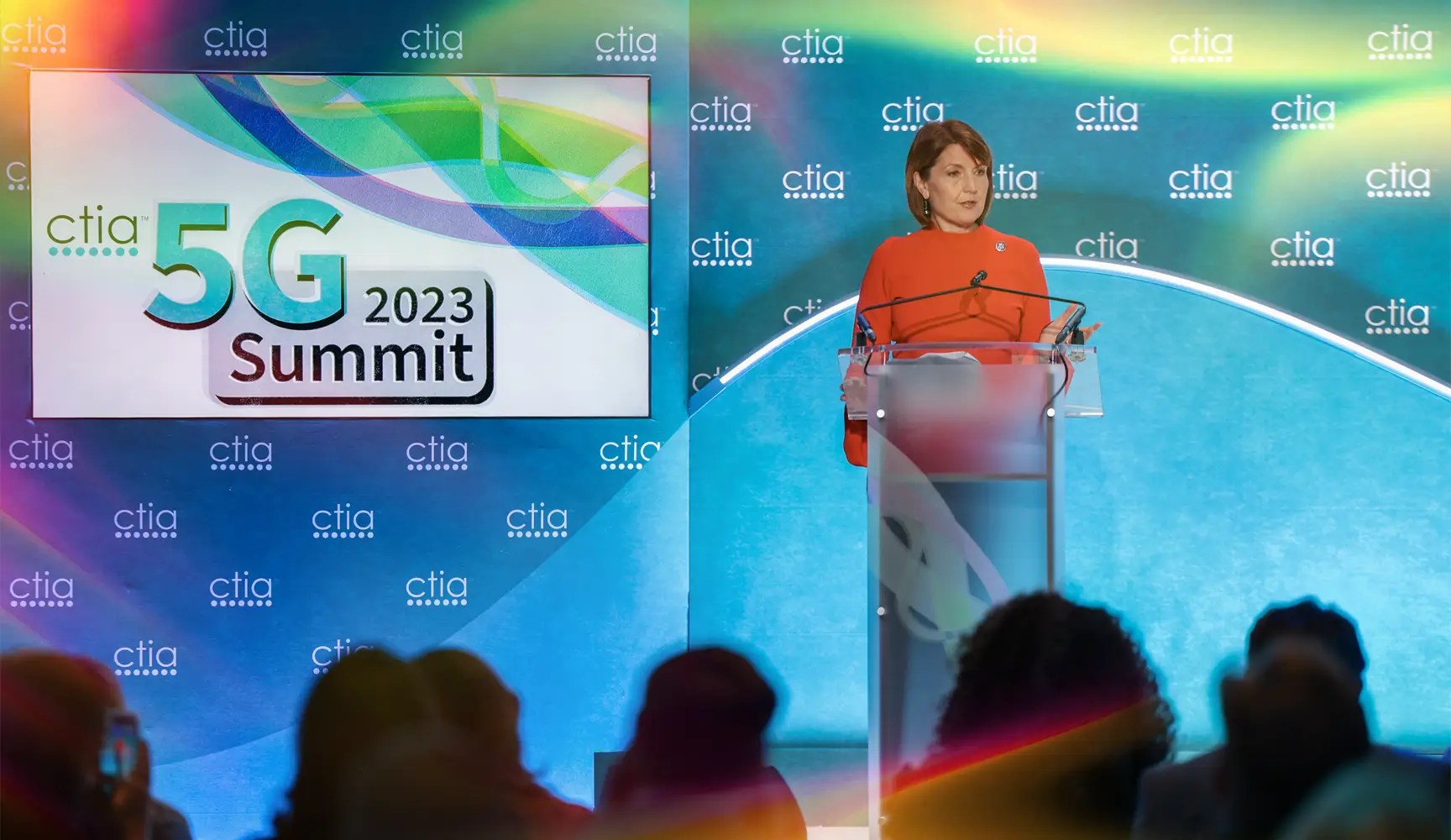 A speaker at the CTIA 5G Summit.