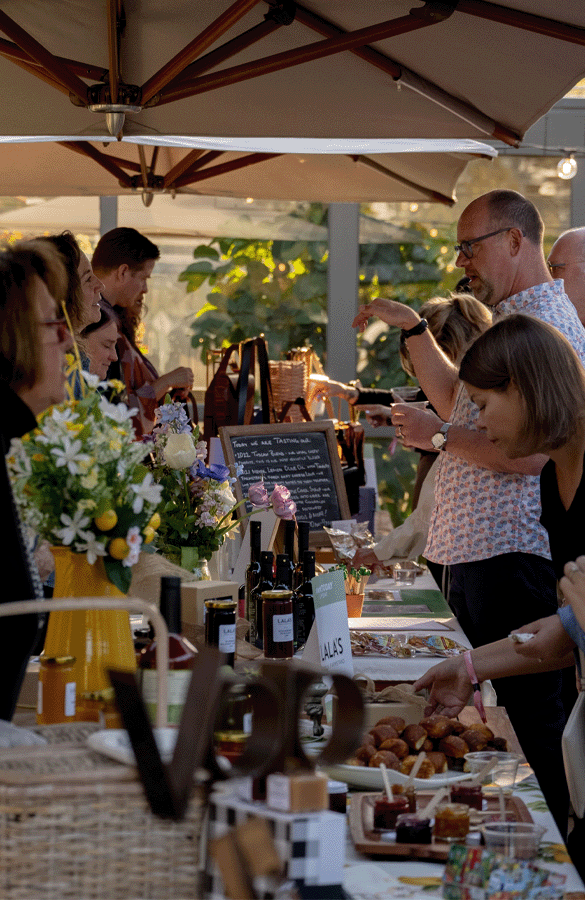 Start Today Wellness Retreat guests at the buffet table.