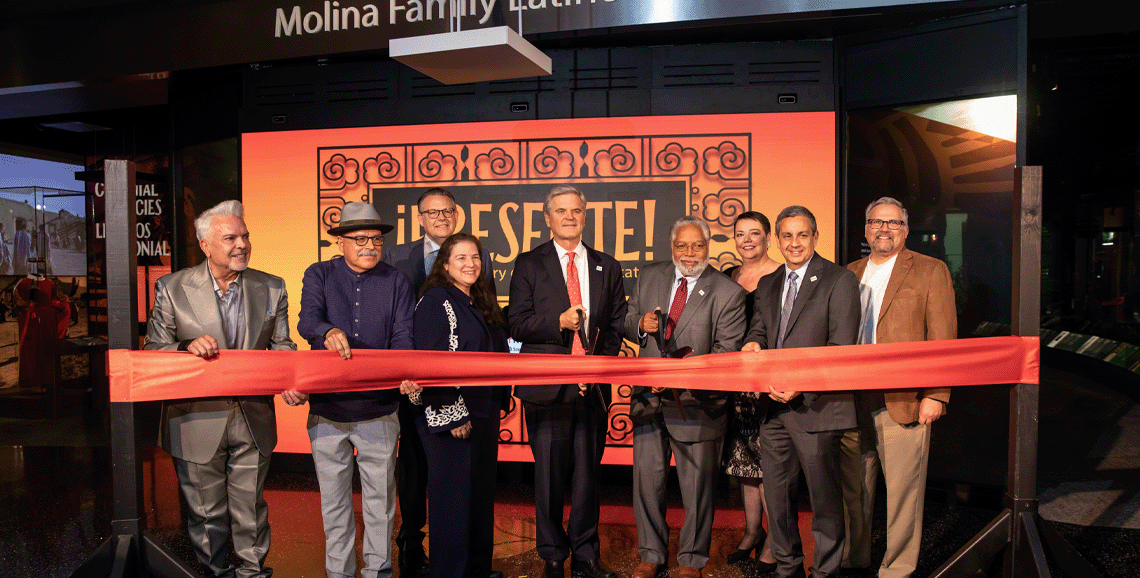 Ribbon cutting at the Molina Family Latino Gallery.