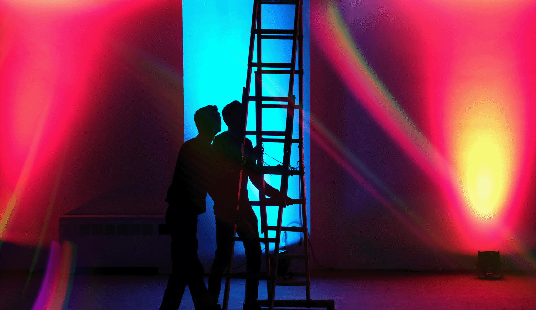 Event crew setting up